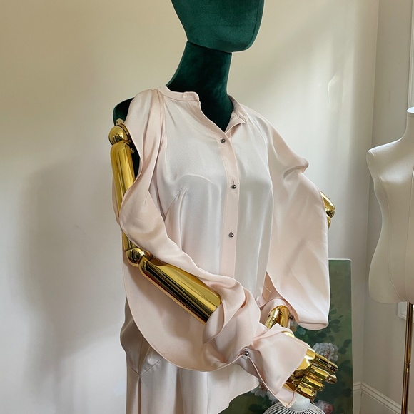 Roland Mouret Silk Haynes Women Top sz 6 Asymmetric Modern Statement Feminine - Picture 4 of 15